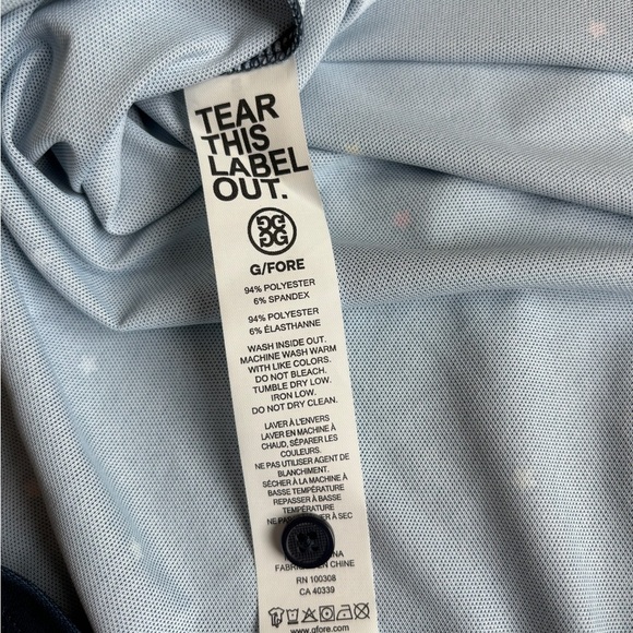 NEW G/FORE Performance Golf Polo Navy/Multicolor Star Print Men's Size M - Picture 6 of 11